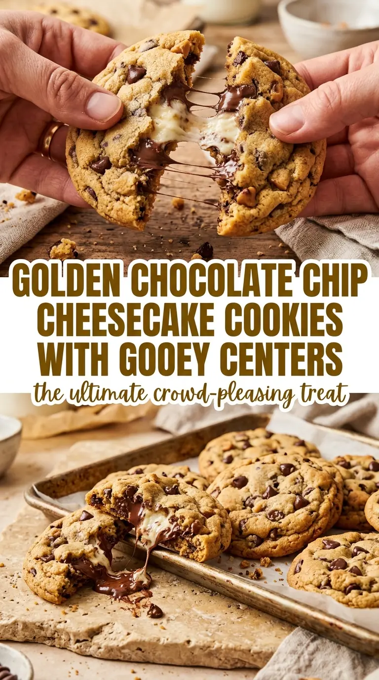 chocolate chip cheesecake cookies gooey chocolate soft centers