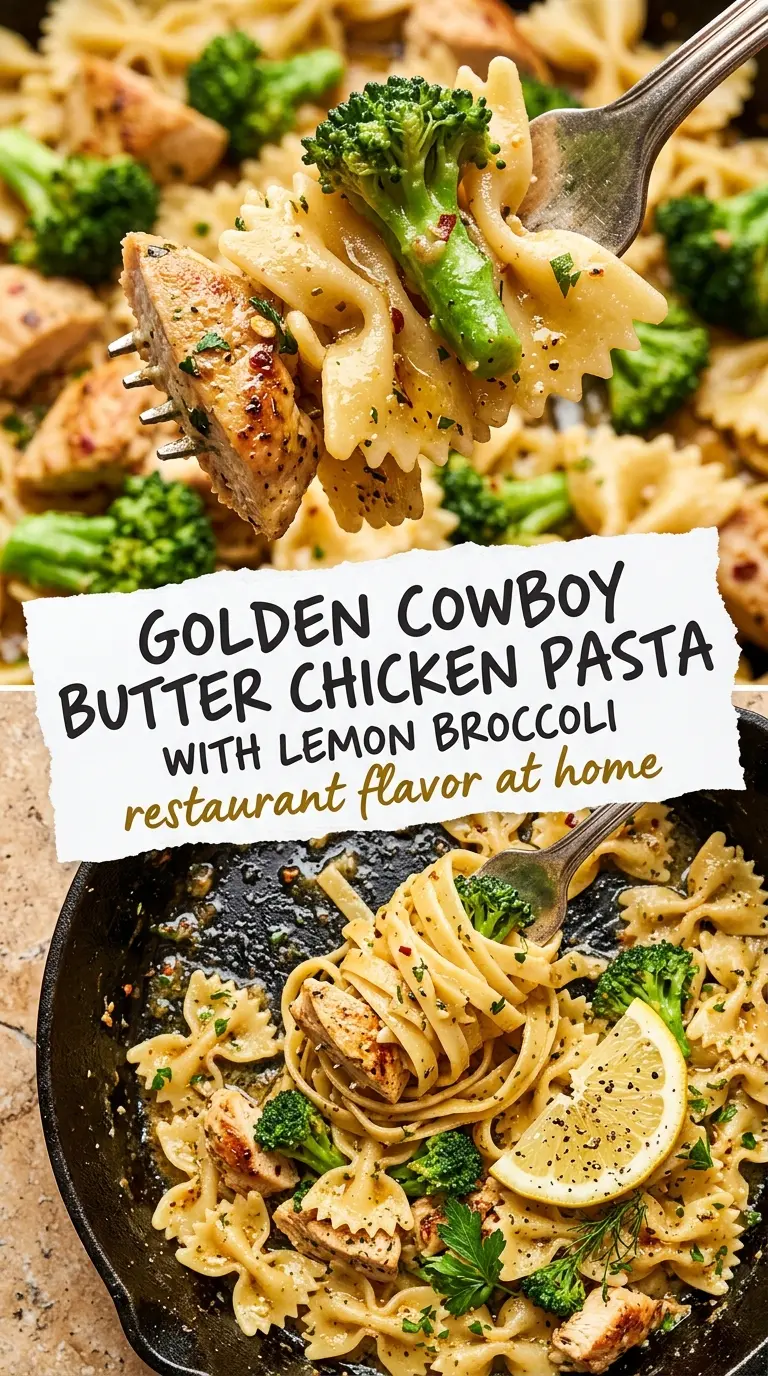 cowboy butter lemon bowtie chicken glossy buttery sauce