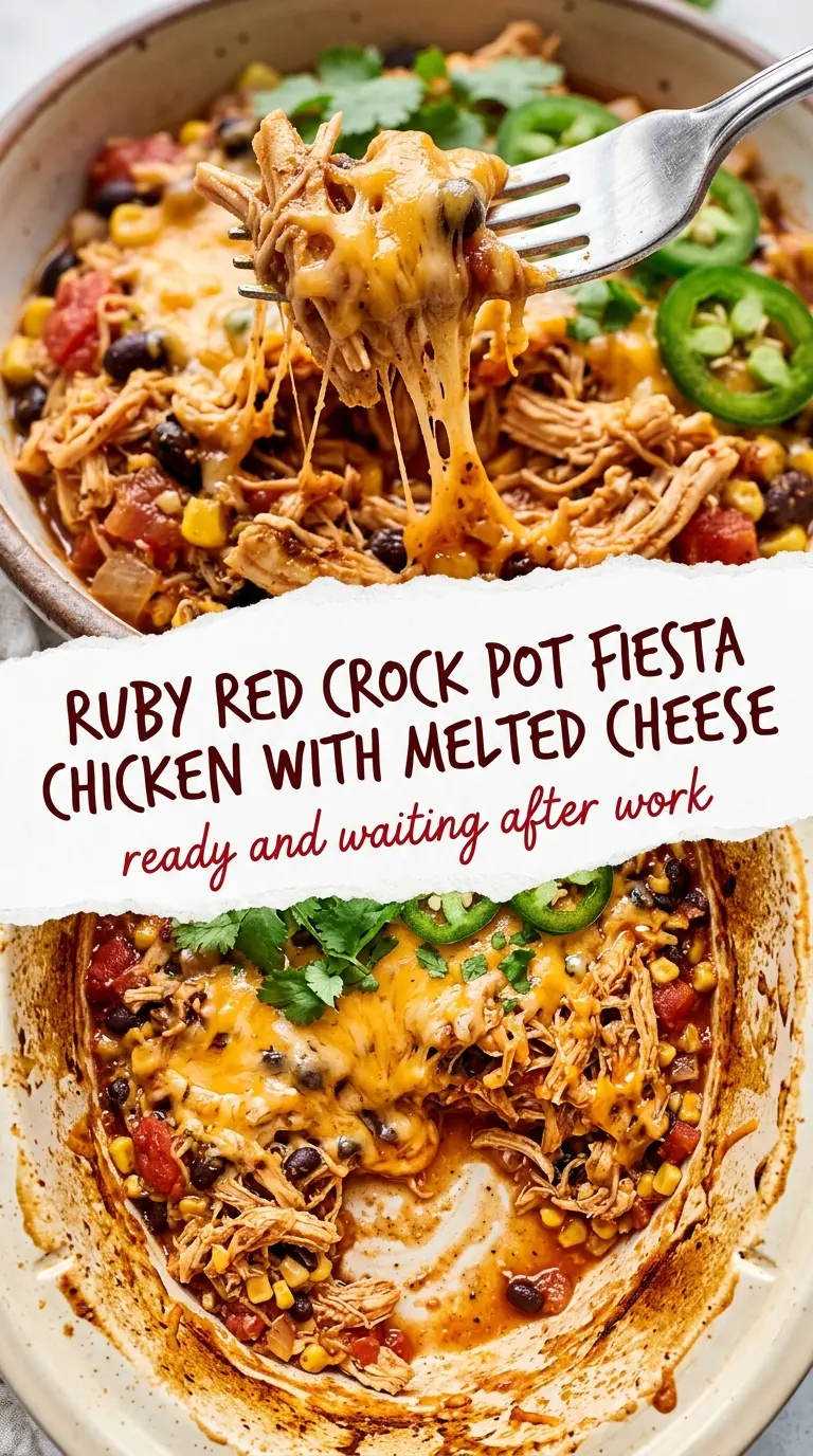 Crock Pot Fiesta Chicken cheesy slow cooker Tex-Mex