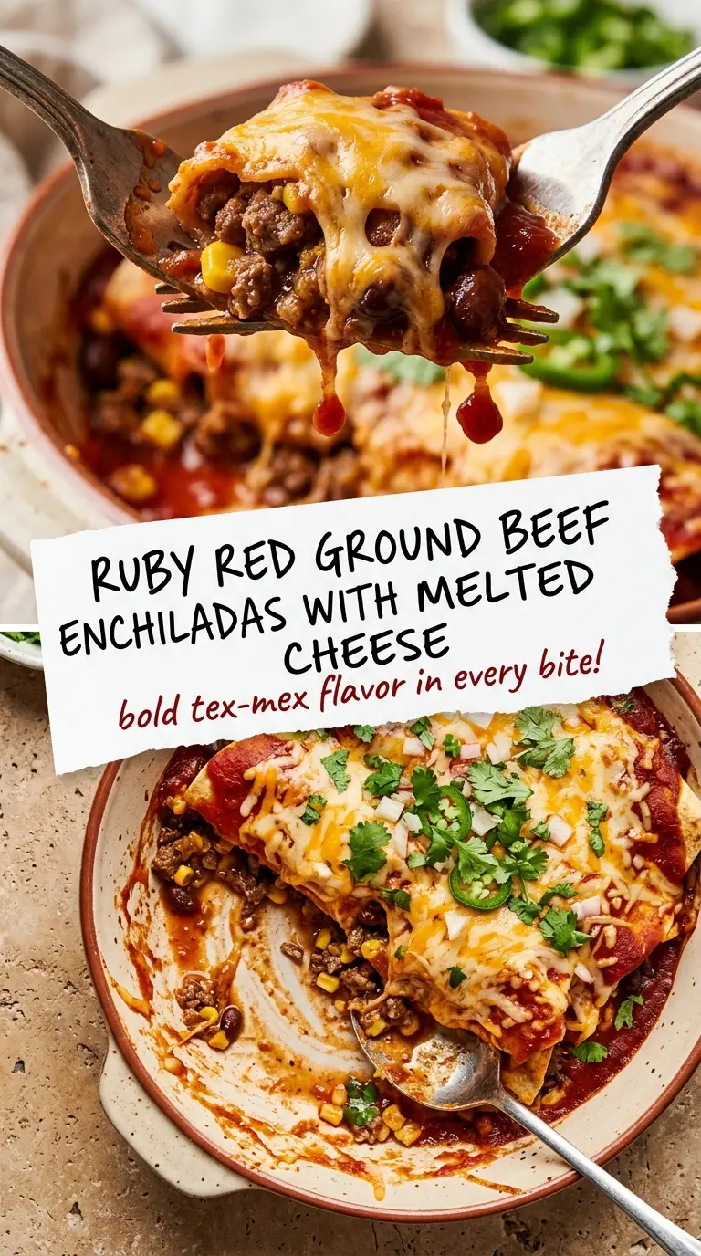 Ground Beef Enchiladas cheesy saucy baked