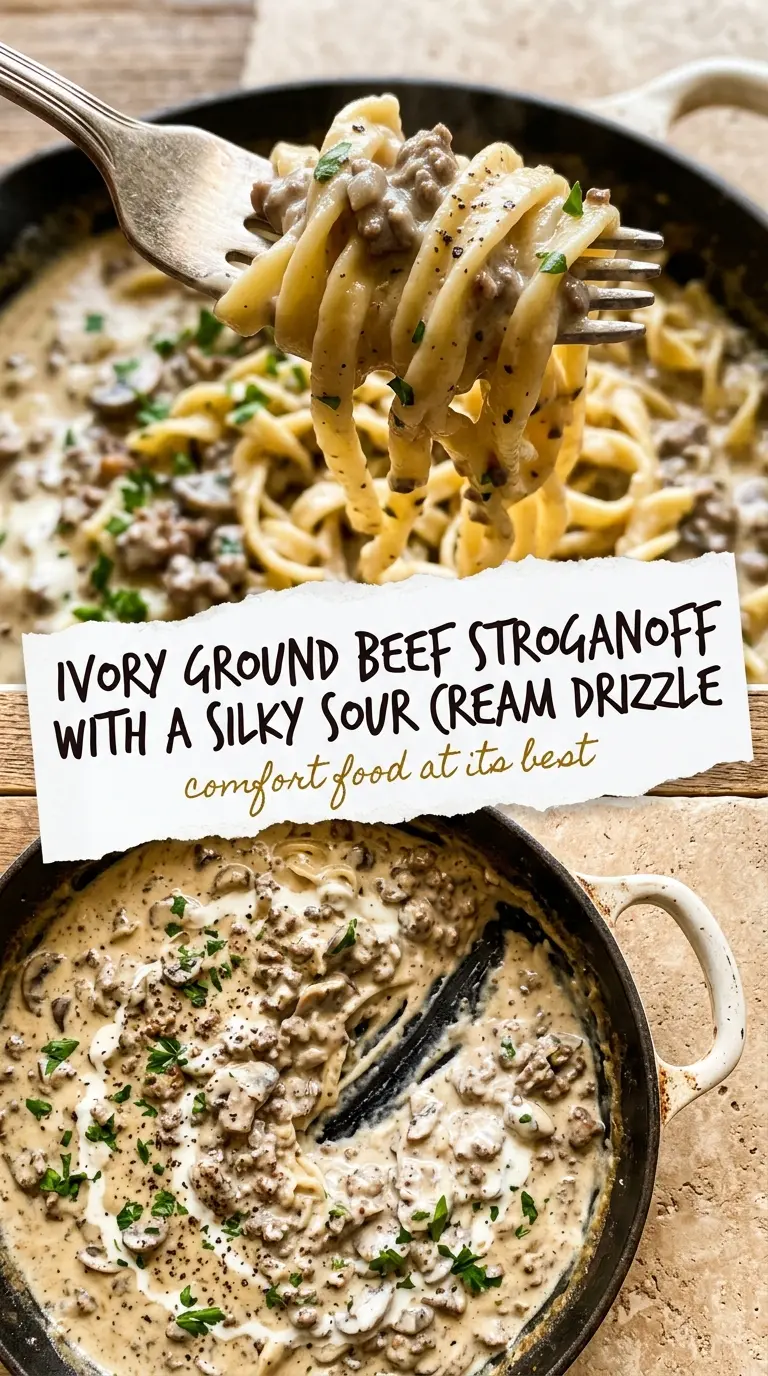 Ground Beef Stroganoff creamy mushroom noodles