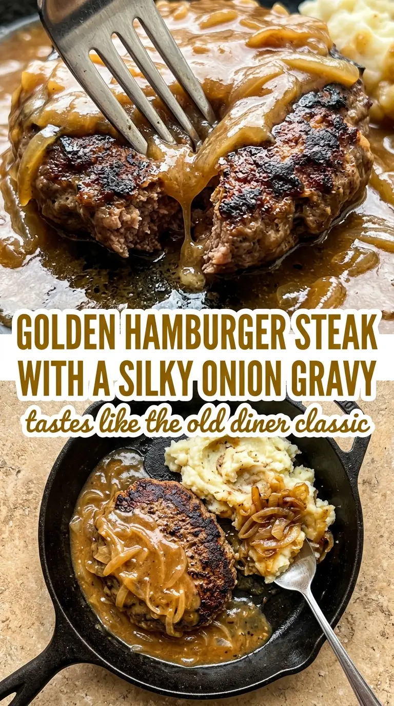 Hamburger Steak With Onion Gravy tender savory