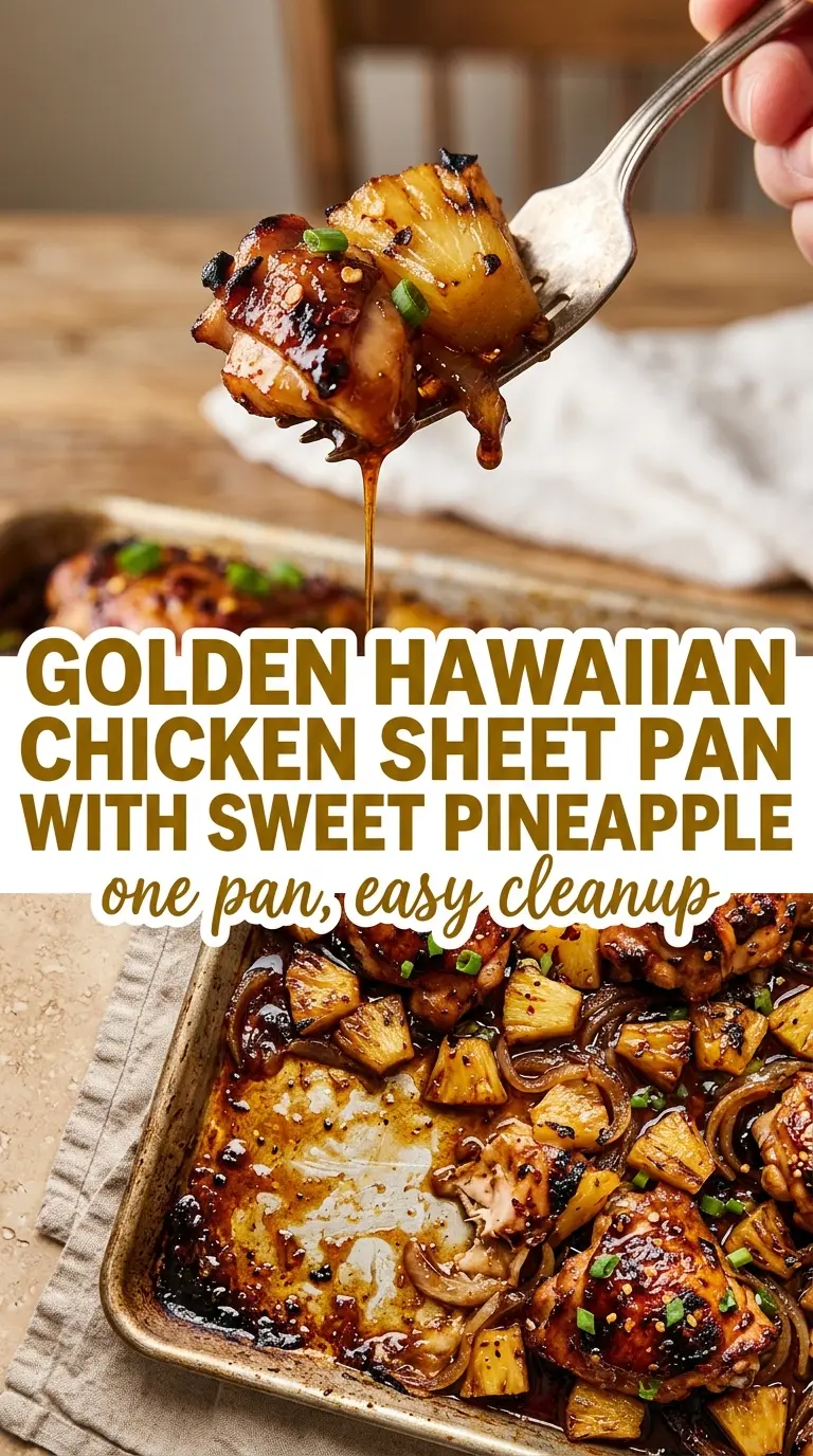 Hawaiian chicken sheet pan caramelized pineapple colorful glaze