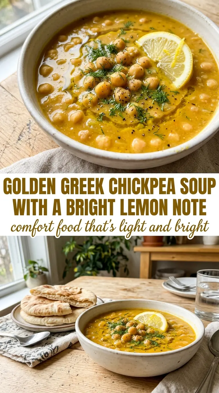 Lemony Greek Chickpea Soup bright, creamy, comforting