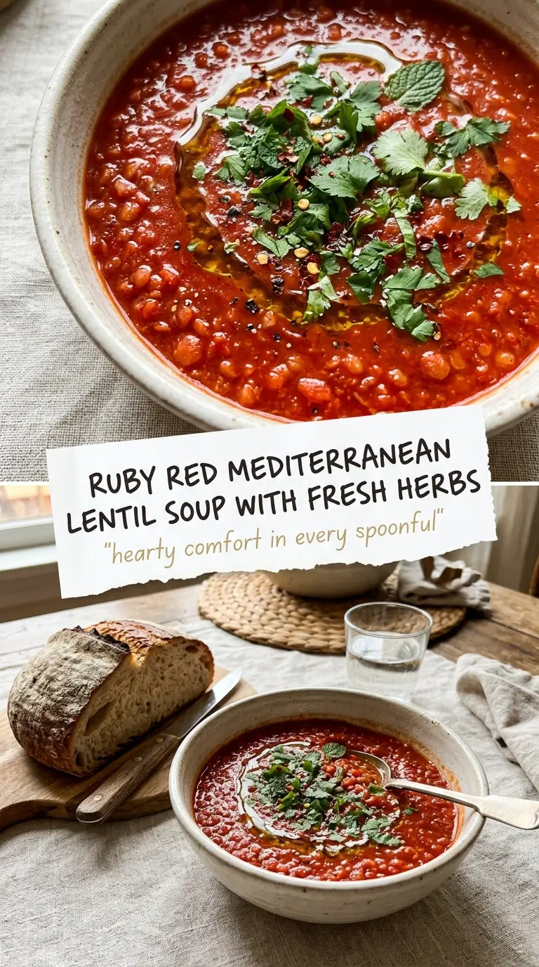 Mediterranean Lentil Soup rustic, hearty, tomato-rich