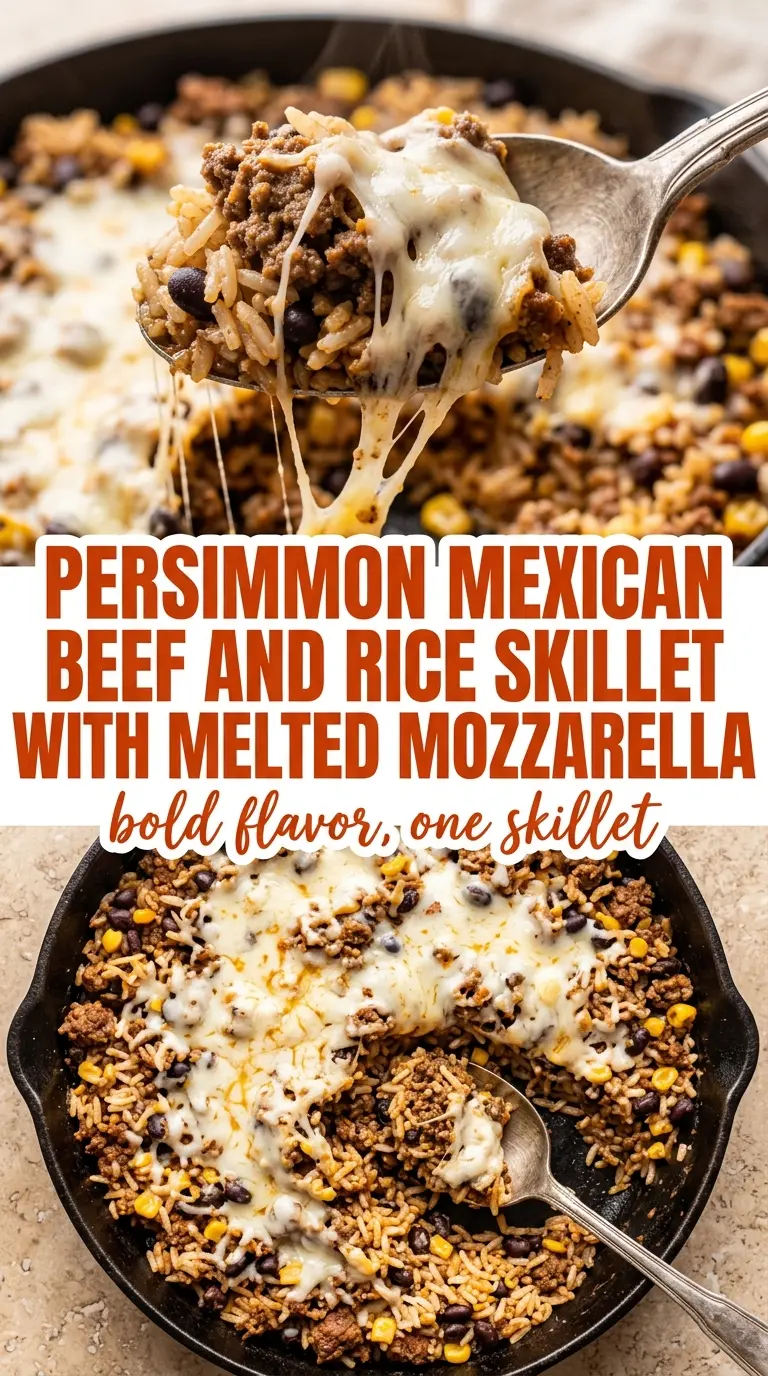 Mexican Beef and Rice Skillet cheesy savory one-pan