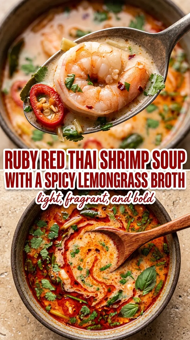 Thai shrimp soup fragrant vibrant steaming bowl