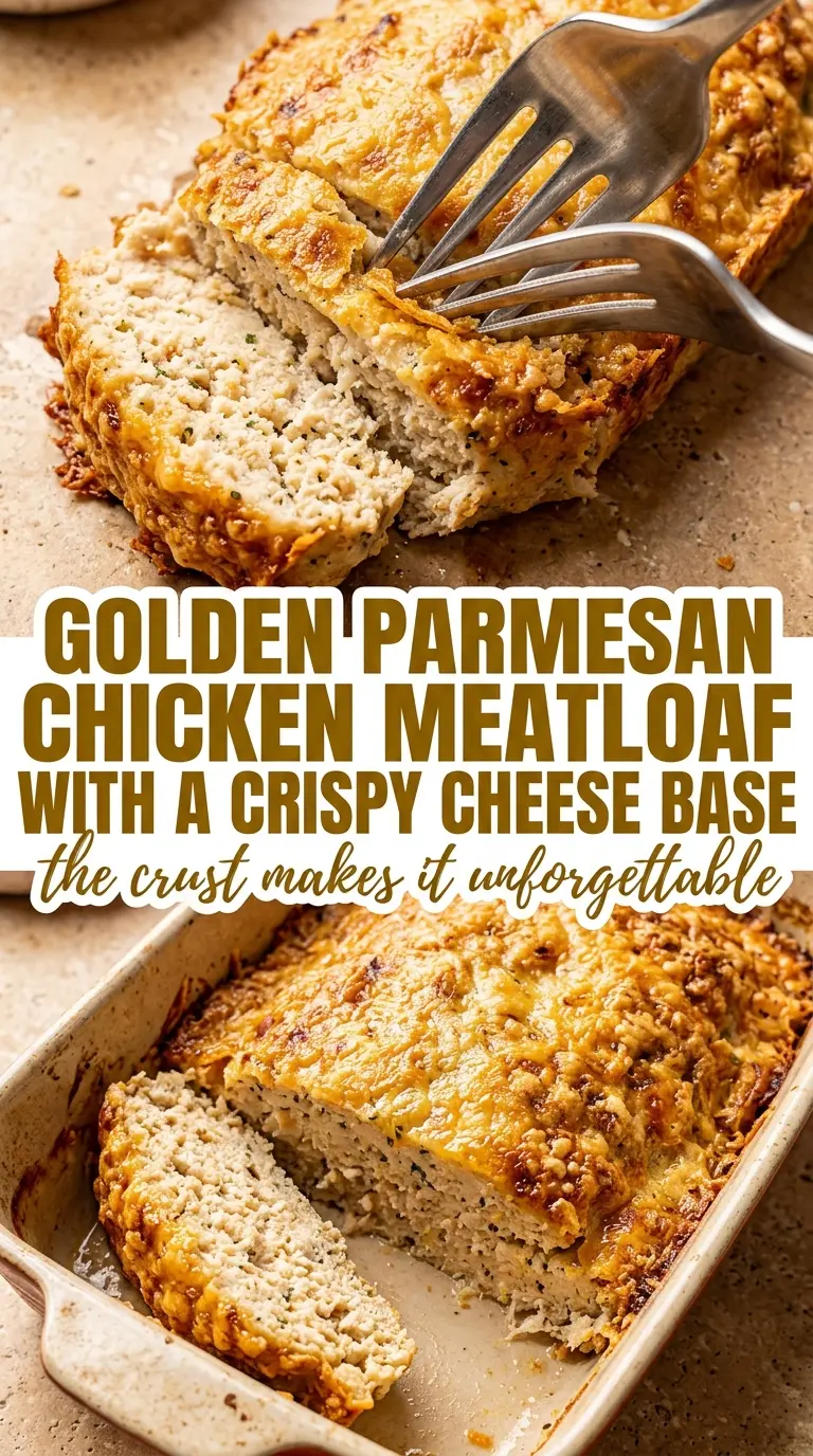 parmesan chicken meatloaf golden crust juicy slices