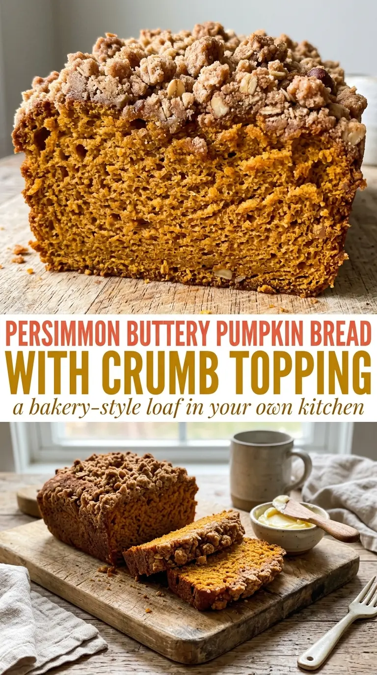 Pumpkin Bread With Crumb Topping soft spiced bakery-style