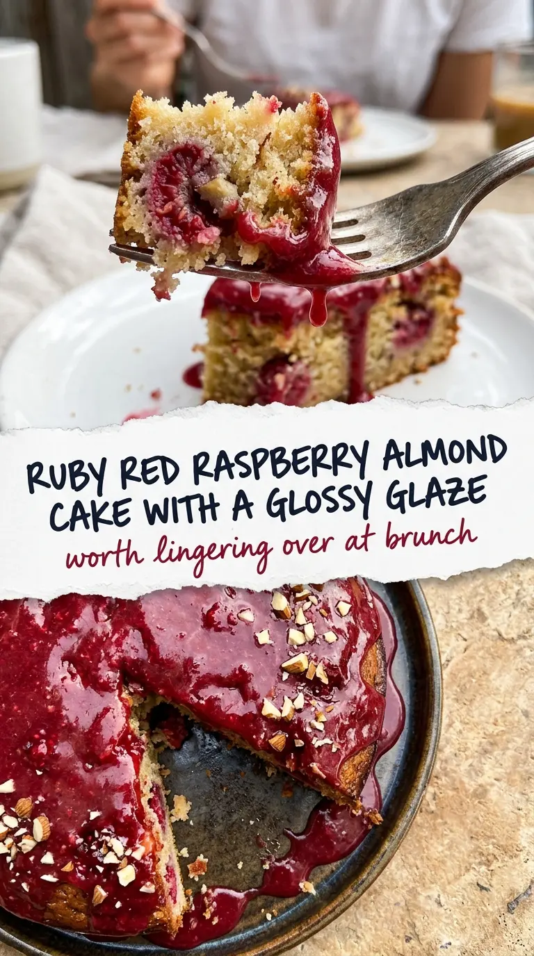 raspberry almond cake moist crumb jammy berries