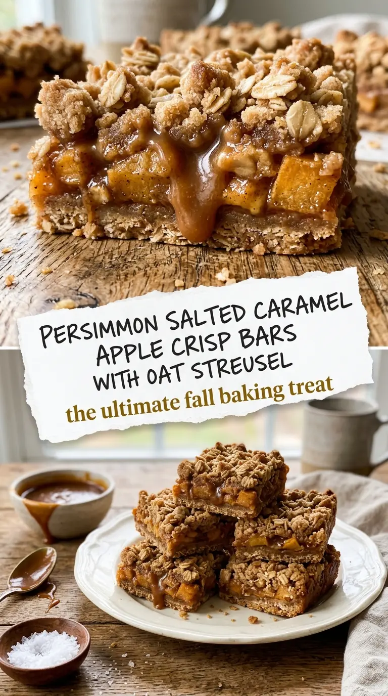 salted caramel apple crisp bars gooey caramel crumbly topping