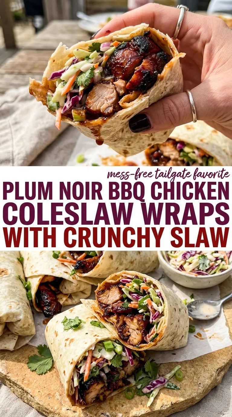 Smoky BBQ Chicken and Crunchy Coleslaw Wraps, smoky crunchy handheld