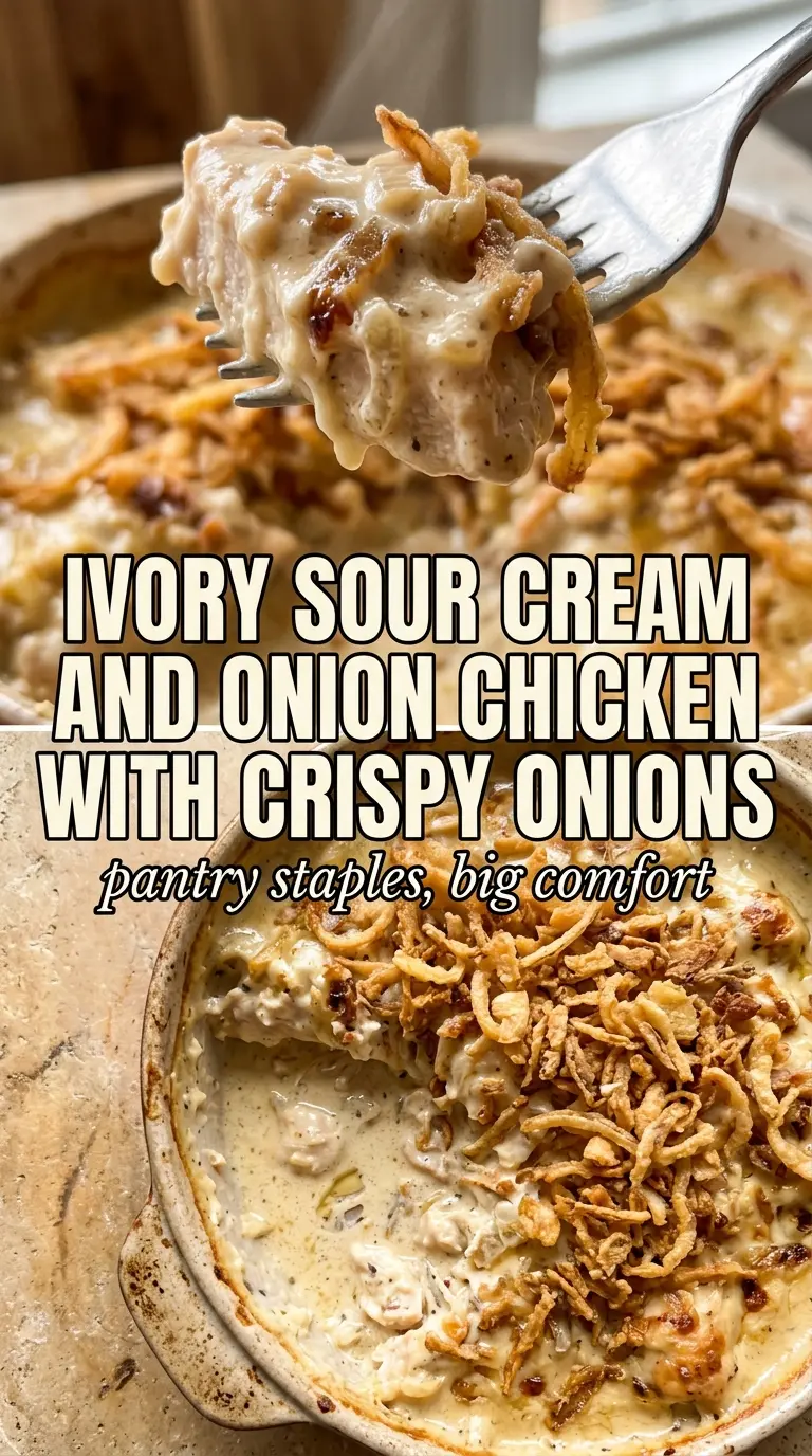 Sour cream and onion chicken creamy crispy-topped