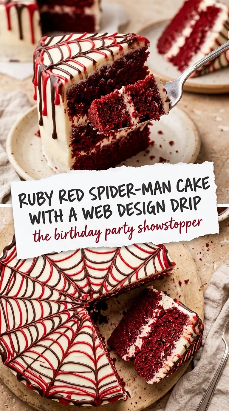 Spider-Man Cake red velvet chocolate web