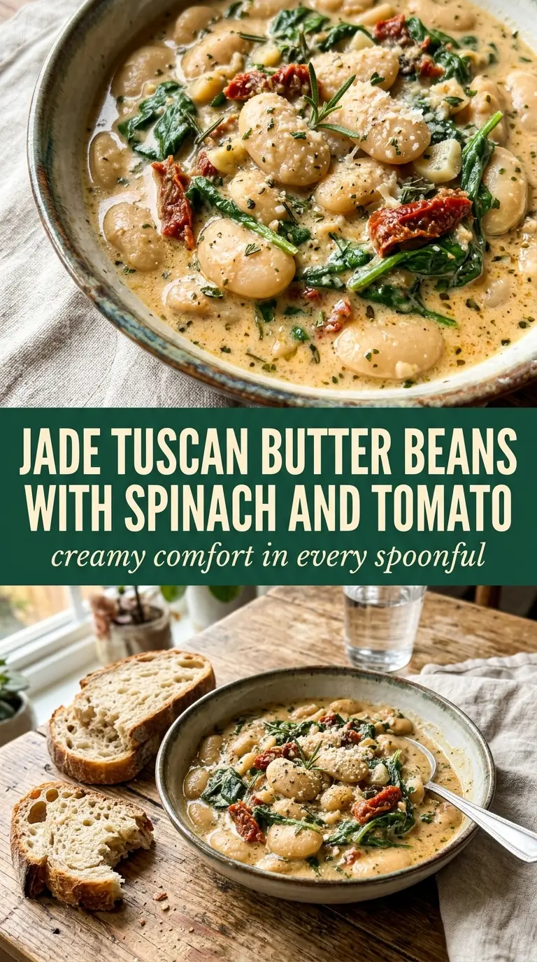 Tuscan butter beans creamy spinach sun-dried tomato